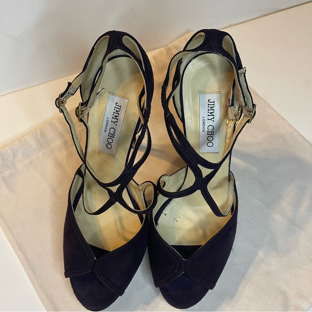Jimmy Choo Purple Suede Fairview Heel‎ - Picture 15 of 16